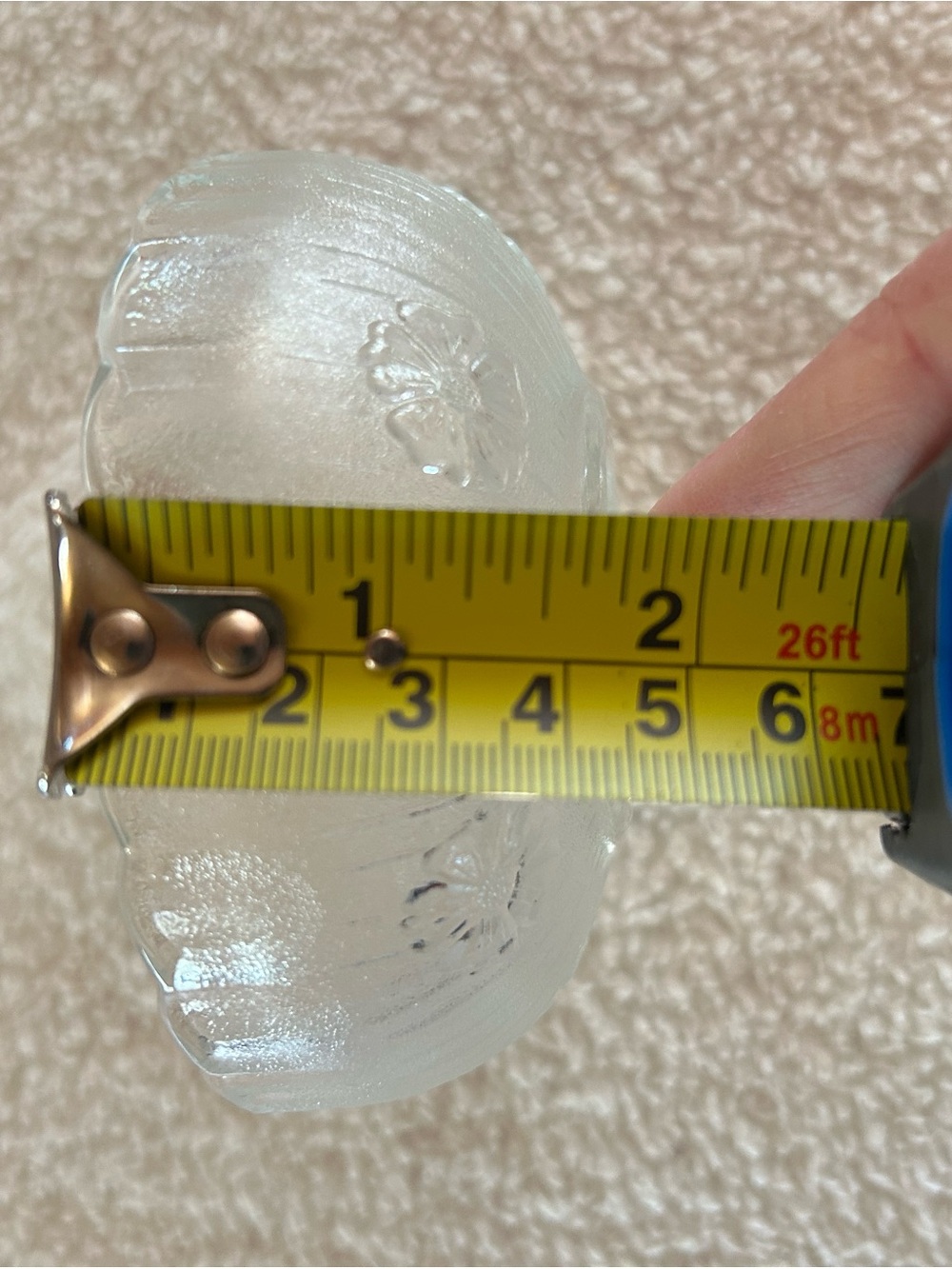 Vintage Clear Pressed Glass Bowl with Floral Motif - Picture 6 of 6